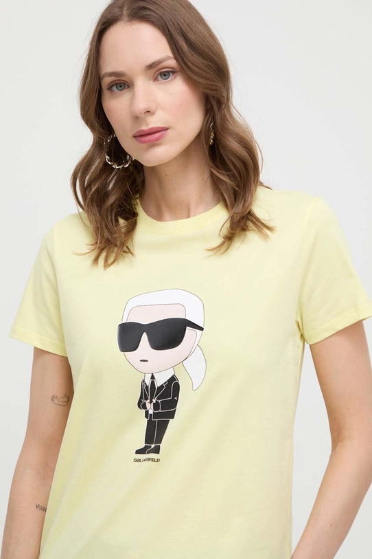 Karl Lagerfeld t-shirt bawełniany 230W1700 żółty AA00