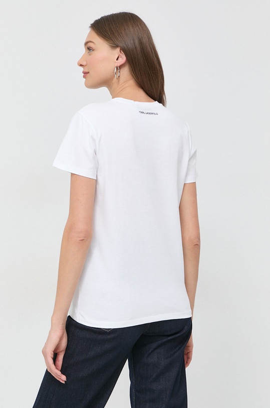 Odzież Karl Lagerfeld t-shirt bawełniany 230W1703 biały