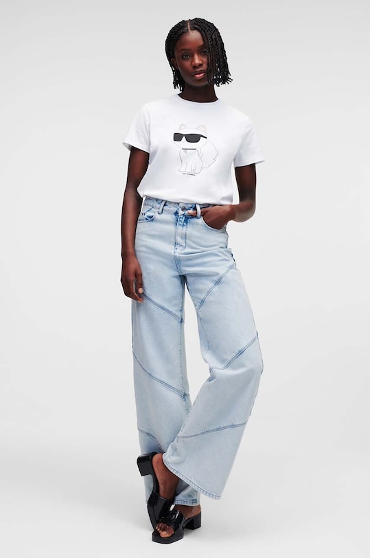 Karl Lagerfeld t-shirt bawełniany 230W1703 biały