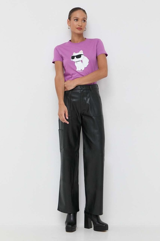 Karl Lagerfeld t-shirt in cotone 230W1703 rosa AA00