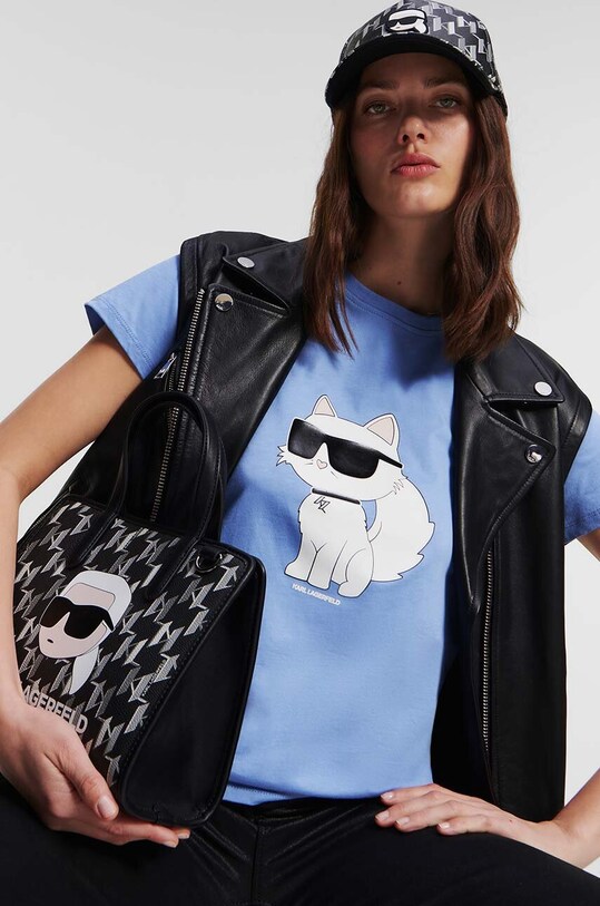 Karl Lagerfeld tricou din bumbac 230W1703 albastru