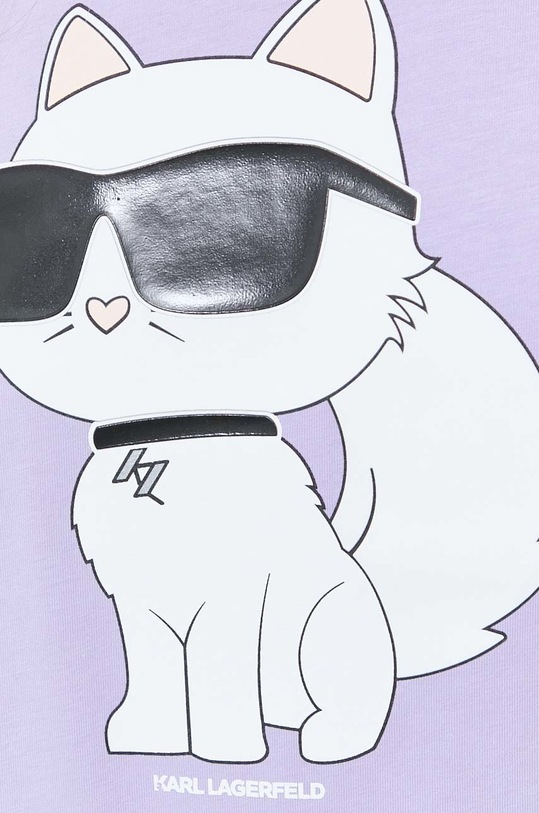 Памучна тениска Karl Lagerfeld 230W1703 виолетов