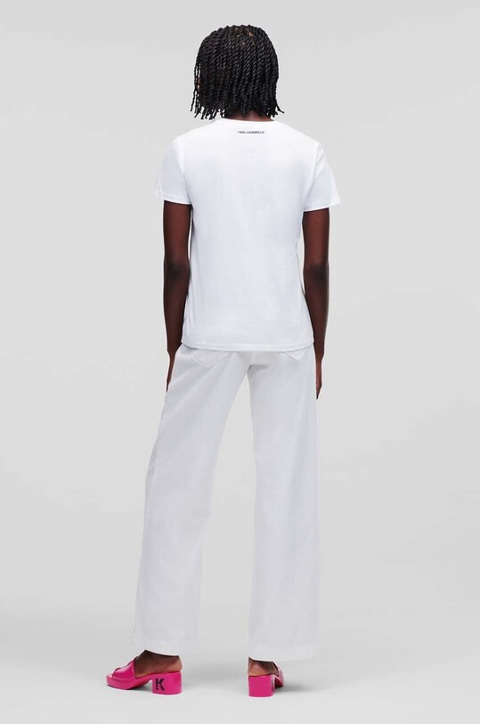 Odzież Karl Lagerfeld t-shirt bawełniany 230W1704 biały
