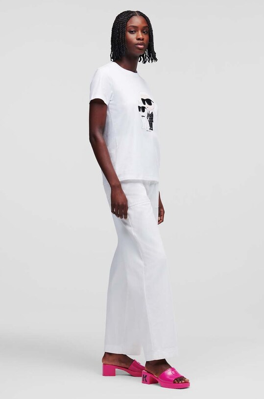 Karl Lagerfeld t-shirt bawełniany biały 230W1704