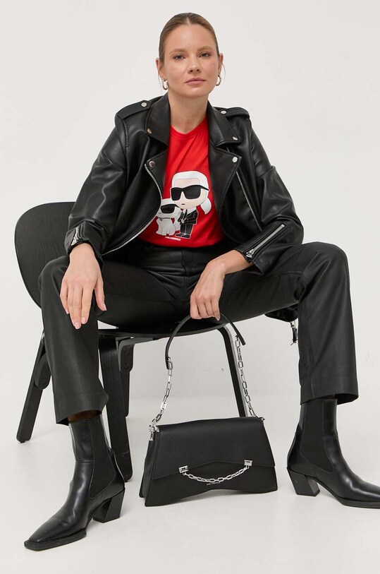 Karl Lagerfeld t-shirt bawełniany 230W1704 czerwony AA00