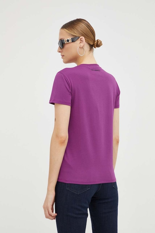 Odzież Karl Lagerfeld t-shirt bawełniany 230W1704 fioletowy