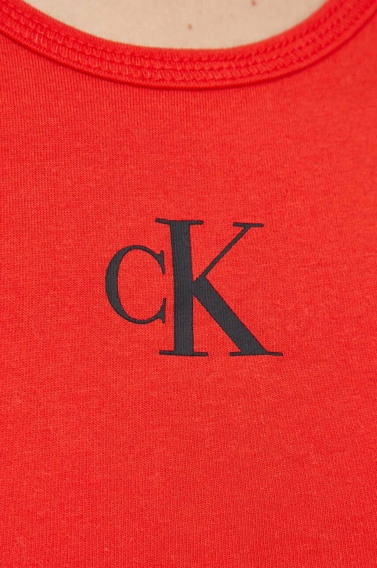Памучен топ Calvin Klein KW0KW02092.PPYX червен