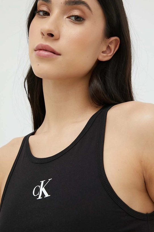 Calvin Klein pamut top fekete KW0KW02092.PPYX