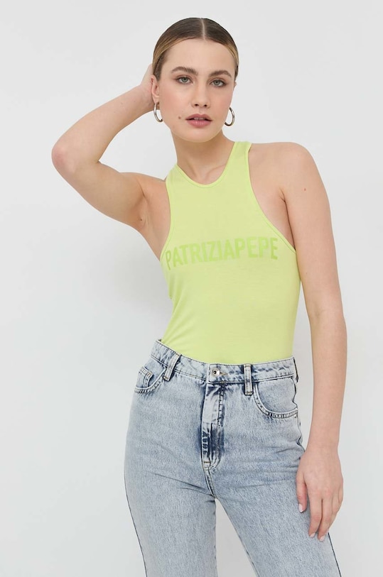 Top Patrizia Pepe s elastanem zelená 8M1472.J051