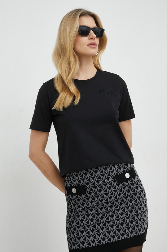 MICHAEL Michael Kors t-shirt bawełniany czarny MR3510497J