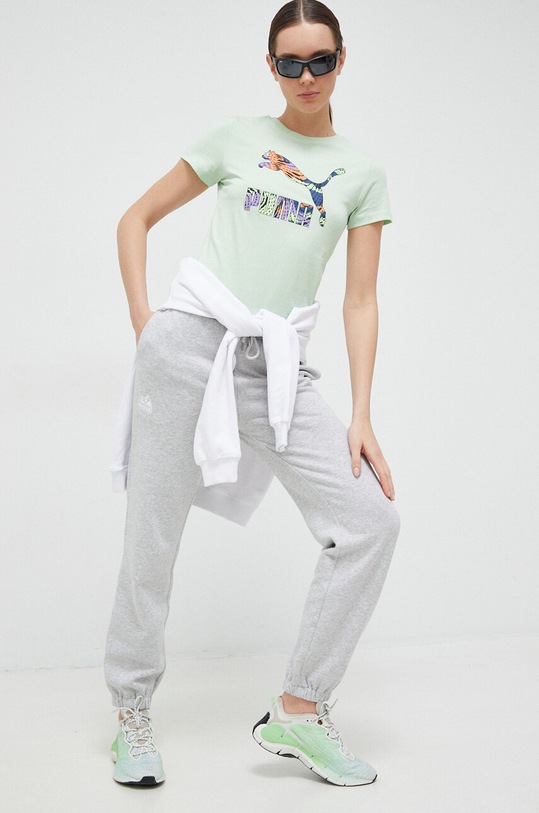 Puma tricou din bumbac 538050 verde SS23