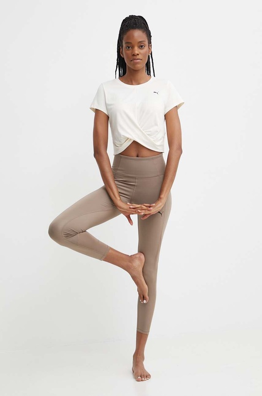 Tričko na jógu Puma Studio Yogini 523164 béžová SS24