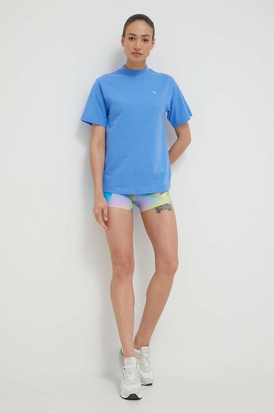 Puma tricou din bumbac 537977 albastru SS23