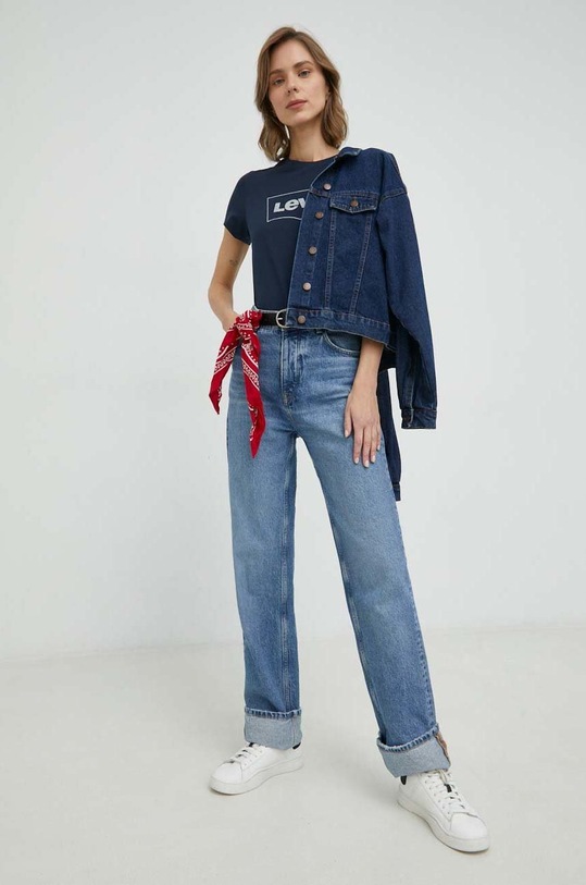 Bavlněné tričko Levi's 17369.2022 námořnická modř SS23