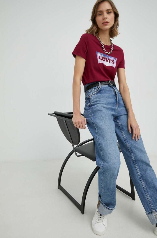 Levi's t-shirt bawełniany 17369.2024 bordowy SS23