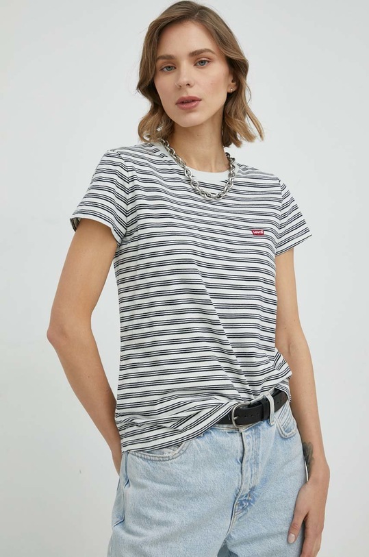 Levi's t-shirt bawełniany wzorzyste niebieski 39185.0202
