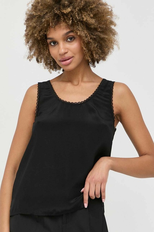 Halenka s příměsí hedvábí Twinset černá 231TP2453