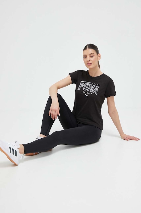 Μπλουζάκι προπόνησης Puma Graphic Tee Fit 523218 μαύρο SS23