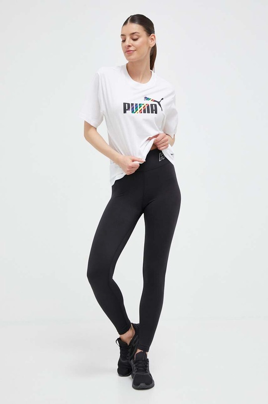 Puma tricou din bumbac 673669 alb SS23