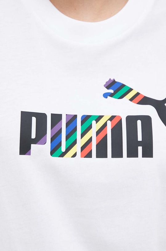 Βαμβακερό μπλουζάκι Puma 673669 λευκό