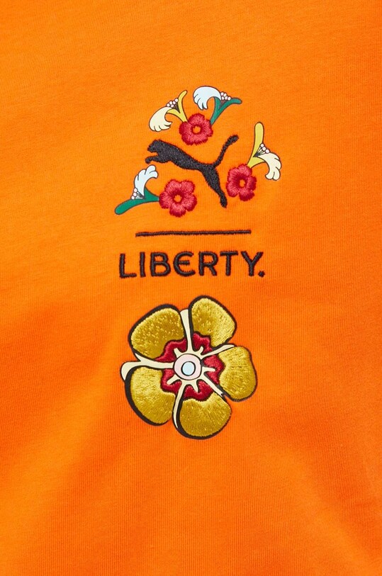 Puma t-shirt bawełniany X LIBERTY 539829 pomarańczowy