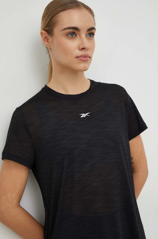 Tréningové tričko Reebok jednofarebný čierna HT6063