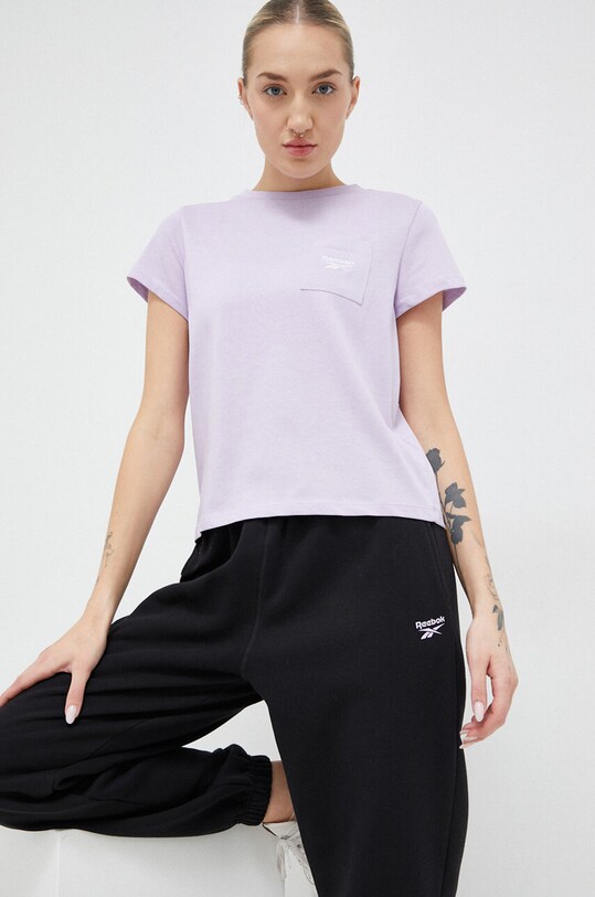 Reebok t-shirt pozostałe fioletowy HT6215