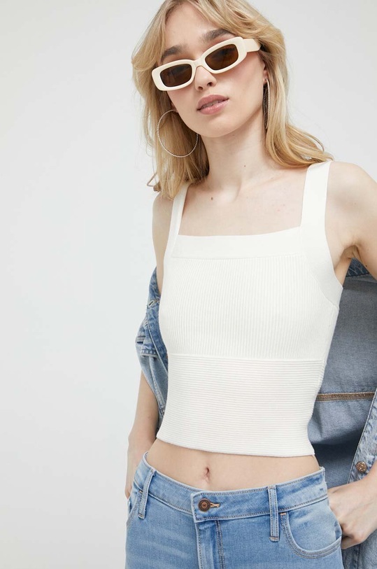 Abercrombie & Fitch top uni alb KI150.3045.101