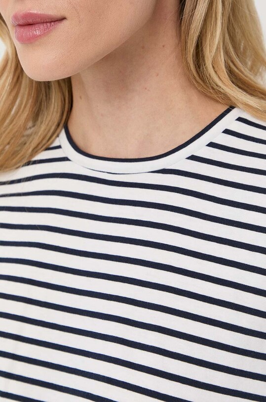 Marella t-shirt bawełniany 2339410334200 granatowy