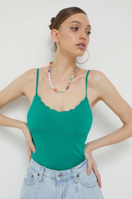 Hollister Co. top z elastanem zielony KI339.3239.300