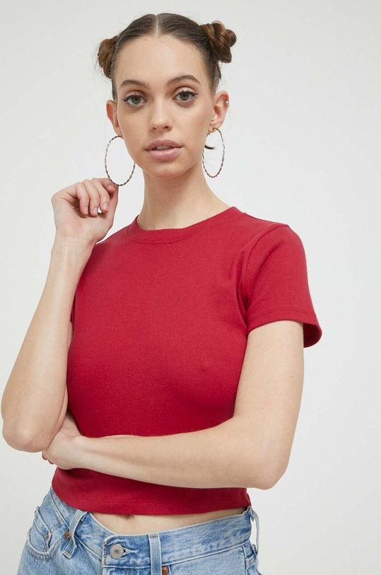 Hollister Co. tricou din bumbac rosu KI339.3252.500