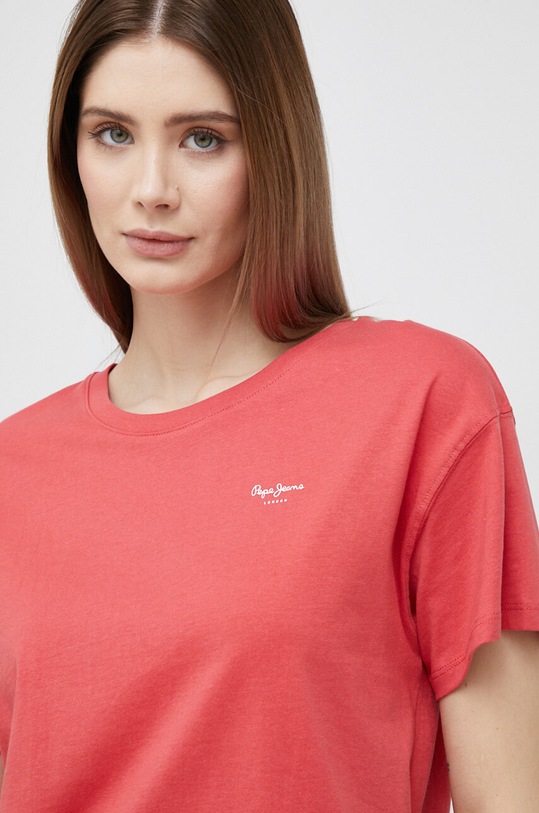 Pepe Jeans tricou din bumbac Wimani uni rosu PL505483.217