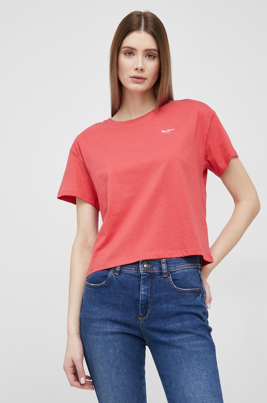 Pepe Jeans tricou din bumbac Wimani PL505483.217 rosu SS23