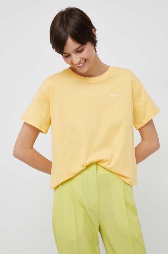 Pepe Jeans t-shirt bawełniany Wimani bawełna żółty PL505483.039
