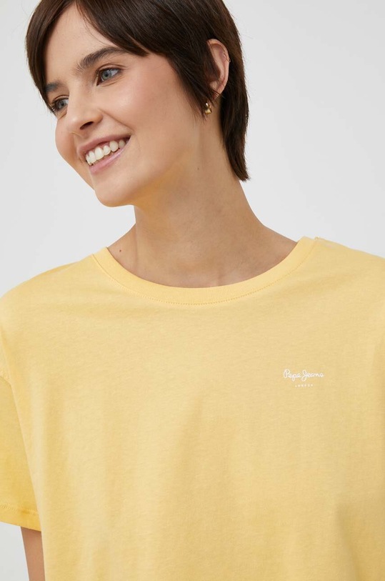 Pepe Jeans t-shirt bawełniany Wimani żółty PL505483.039