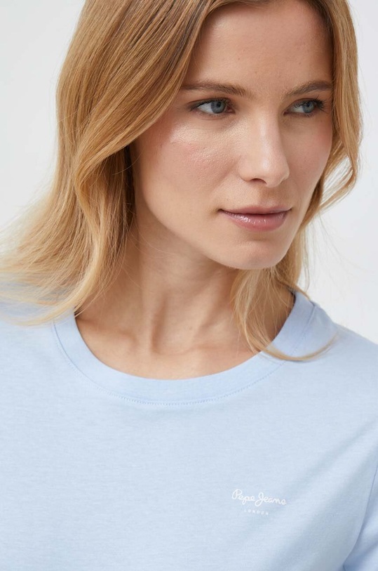 Bavlněné tričko Pepe Jeans modrá PL505481.524