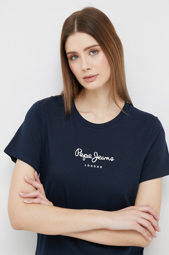 Pamučna majica Pepe Jeans Planet friendly mornarsko plava PL505480.594