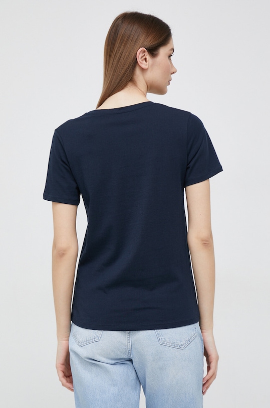 Βαμβακερό μπλουζάκι Pepe Jeans Wendy V Neck PL505482.594 σκούρο μπλε SS23