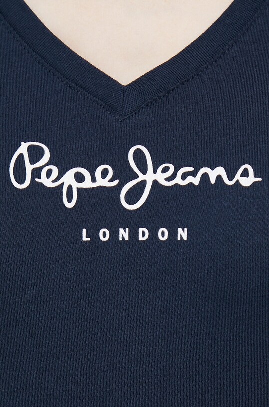 Bavlněné tričko Pepe Jeans Wendy V Neck námořnická modř PL505482.594