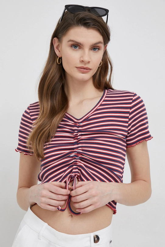 Pepe Jeans tricou Cody curele burgundia PL505399.0AA