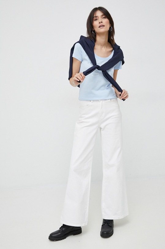 Pepe Jeans t-shirt bawełniany Mery PL505418.524 niebieski SS23