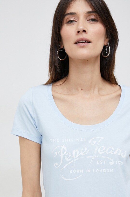 Pepe Jeans tricou din bumbac Mery albastru PL505418.524