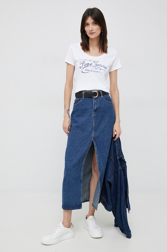 Pepe Jeans t-shirt in cotone Mery PL505418.800 bianco SS23
