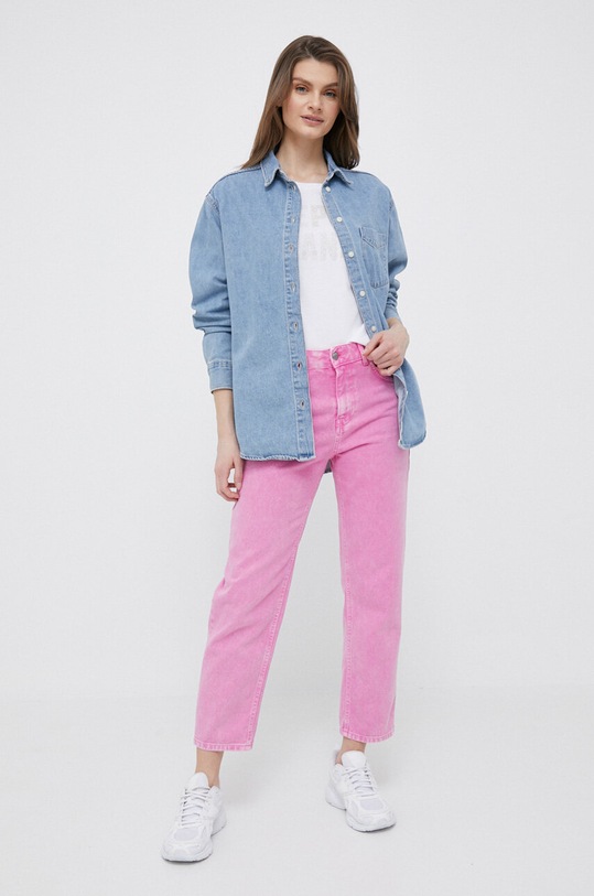 Pepe Jeans t-shirt bawełniany PL505459.800 biały SS23