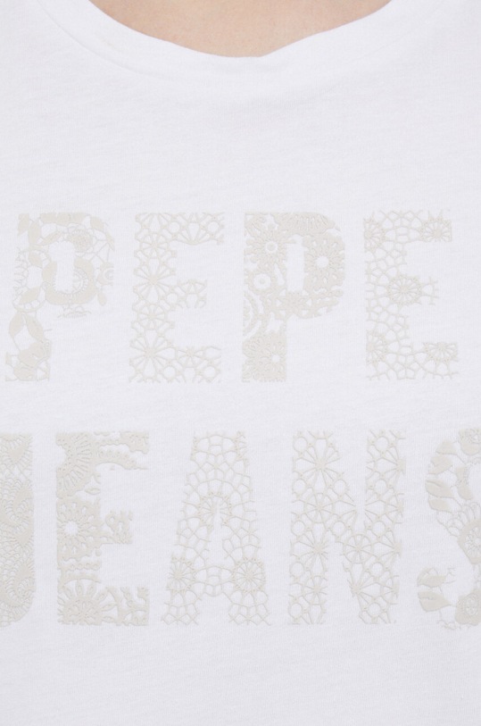 Pepe Jeans t-shirt bawełniany PL505459.800 biały
