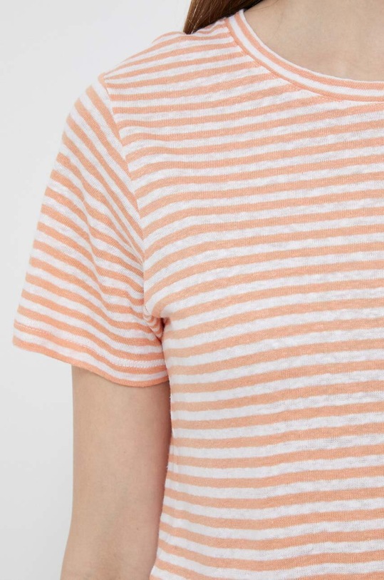 Pepe Jeans maglietta con aggiunta di lino PL505435.118 arancione