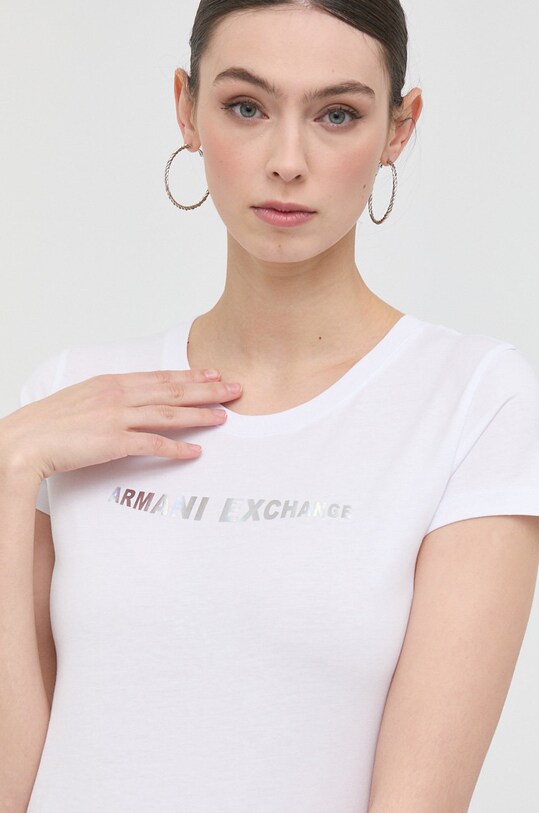 Odzież Armani Exchange t-shirt bawełniany 3RYTBB.YJG3Z biały