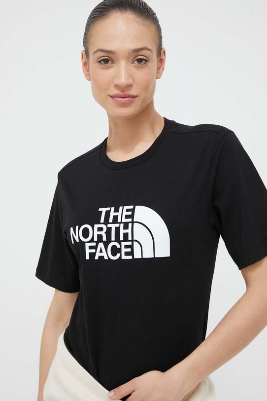 The North Face tricou din bumbac print negru NF0A4M5PJK31