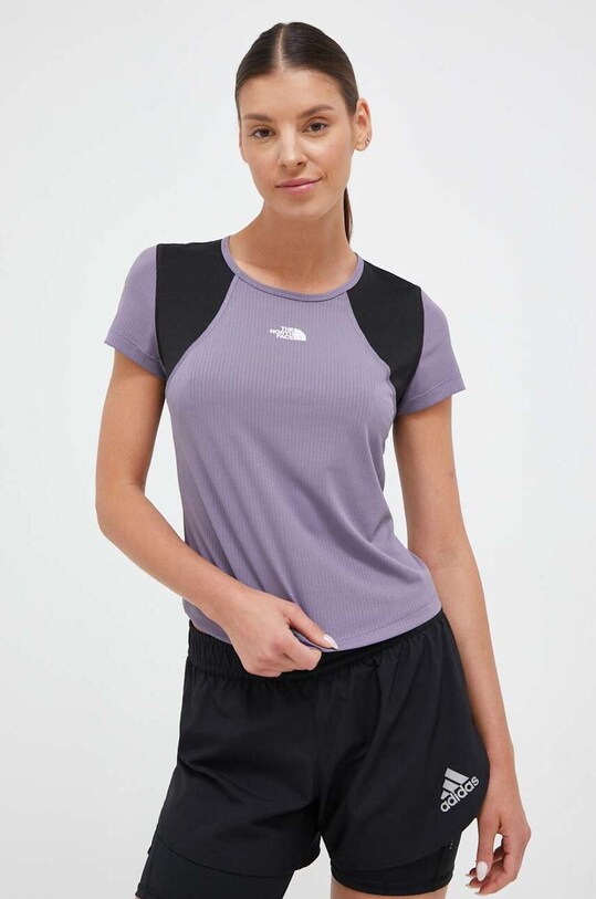 The North Face t-shirt sportowy Lightbright fioletowy NF0A825SLK31