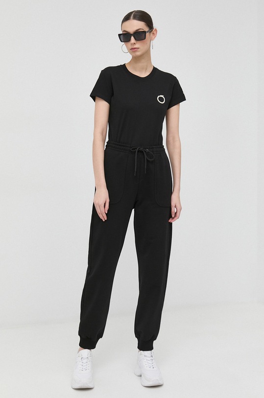 Trussardi t-shirt bawełniany 56T00538.1T005381 czarny SS23